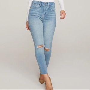 Good American GOOD WAIST CROP RAW EDGE size 4